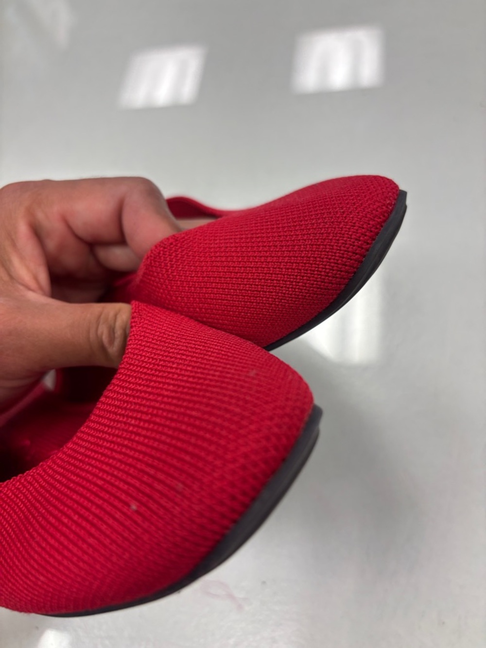 Rothy's Red square Pointed Slip-On Flats 7.5 - Picture 5 of 6